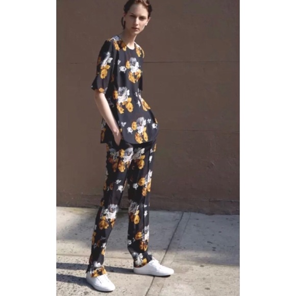 Theory Pants - THEORY Viewpine Distressed Floral Pant